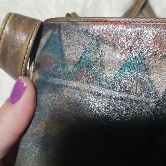 Rare!!! Vintage Jane Yoo Handpainted Wearable Art Crossbody Bag - Picture 7 of 9